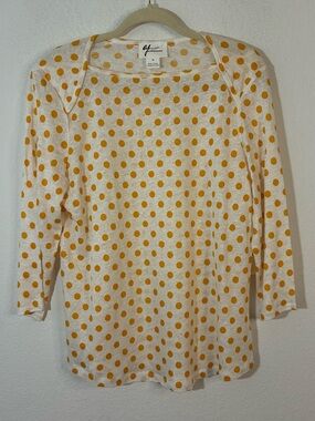 Andrea Jovine Polka Dot Linen Blouse, Medium New with Tags